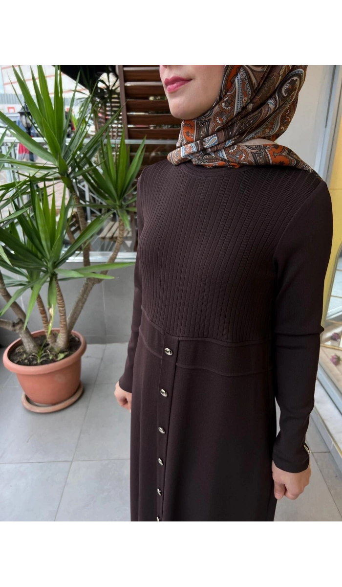 MissDalida Yuvarlak Yaka Fitil Detaylı Elbise T25PF-4005