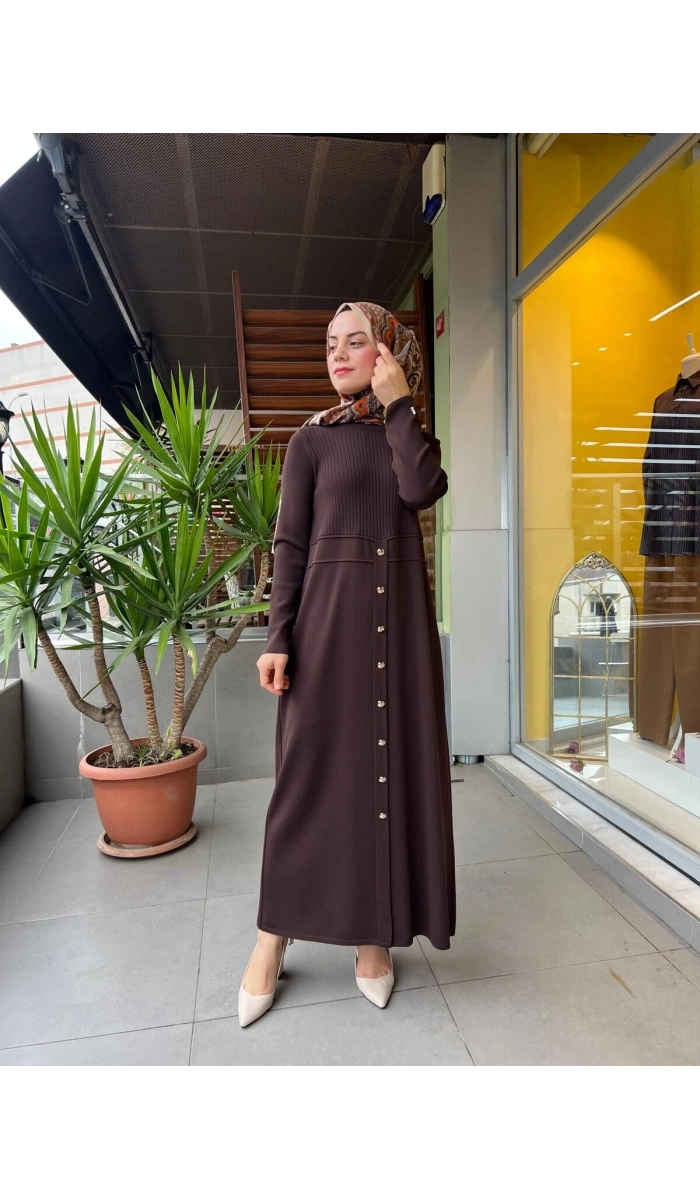 MissDalida Yuvarlak Yaka Fitil Detaylı Elbise T25PF-4005