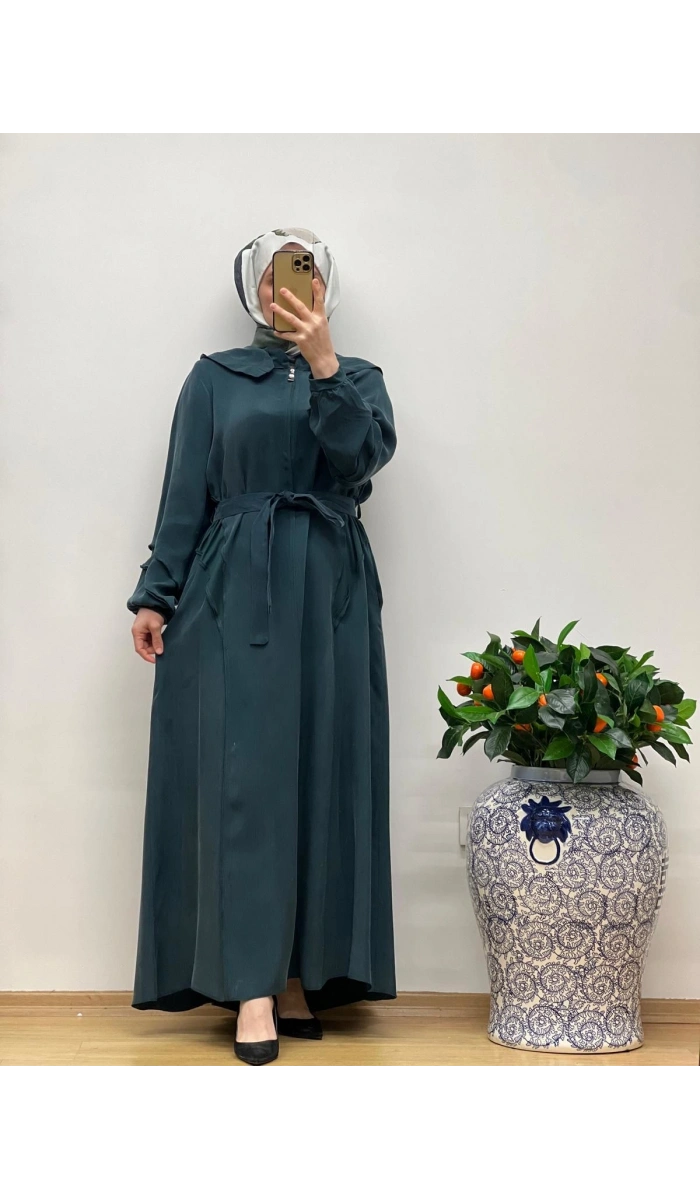 MissWhence Cupro Kapüşonlu Elbise 25Y-37811