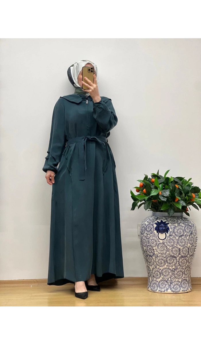 MissWhence Cupro Kapüşonlu Elbise 25Y-37811