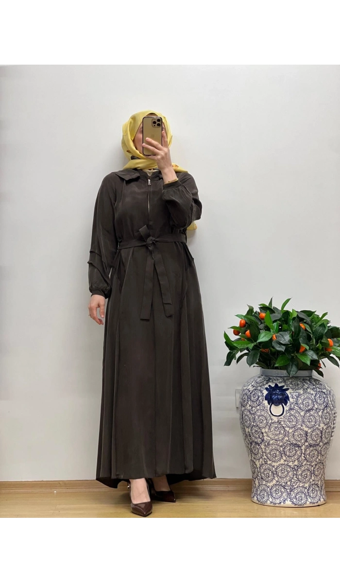 MissWhence Cupro Kapüşonlu Elbise 25Y-37811