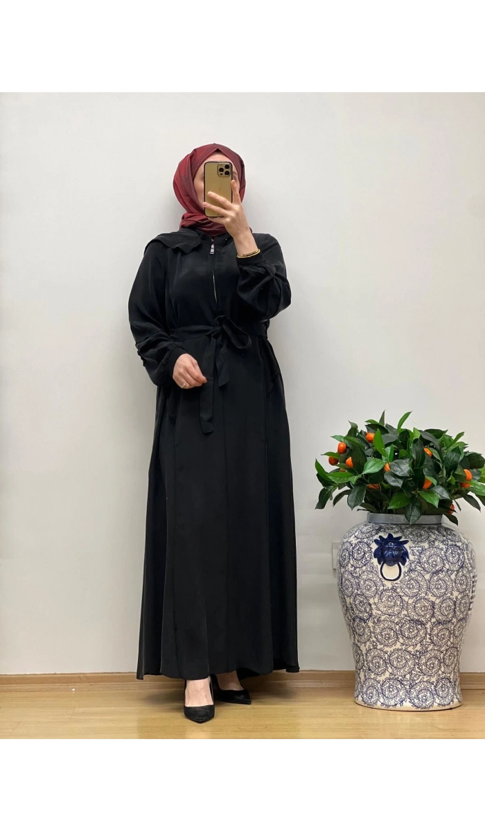 MissWhence Cupro Kapüşonlu Elbise 25Y-37811
