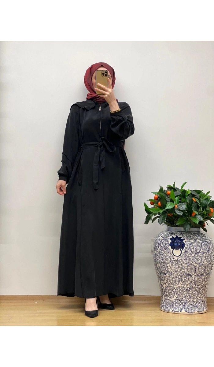 MissWhence Cupro Kapüşonlu Elbise 25Y-37811