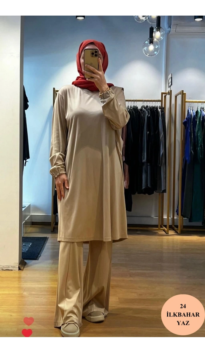 MissWhence İspanyol Paça Bambu Penye Pantolon 35114
