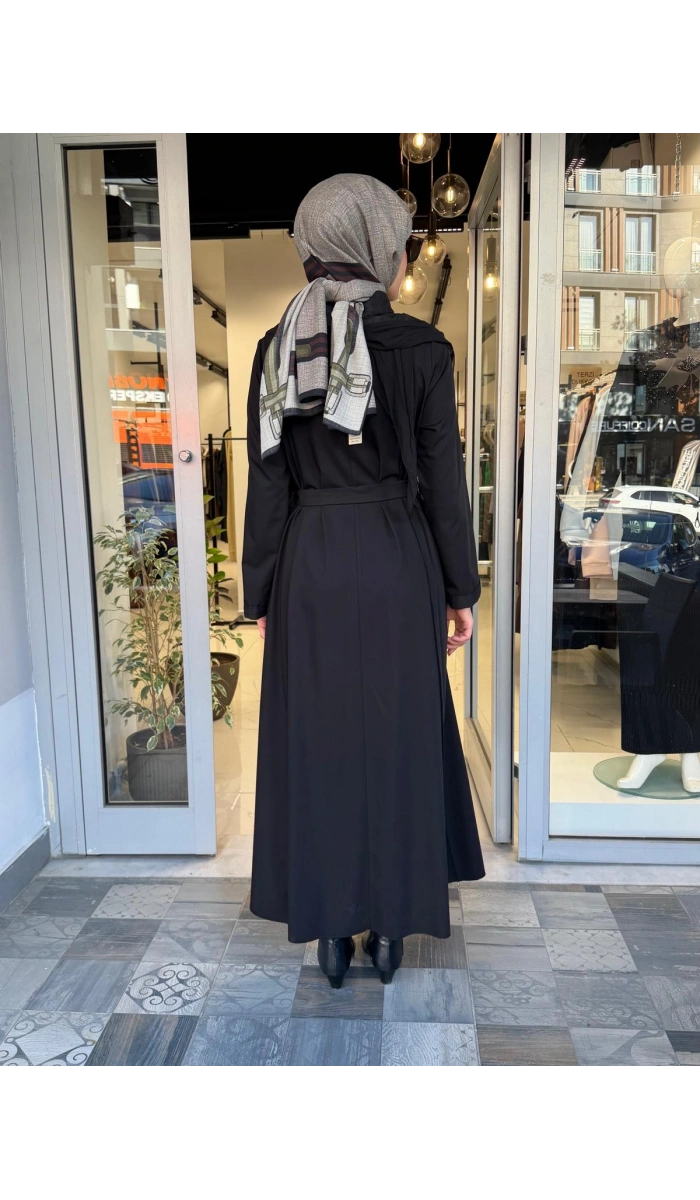 Patchwork Elbise Siyah 40825