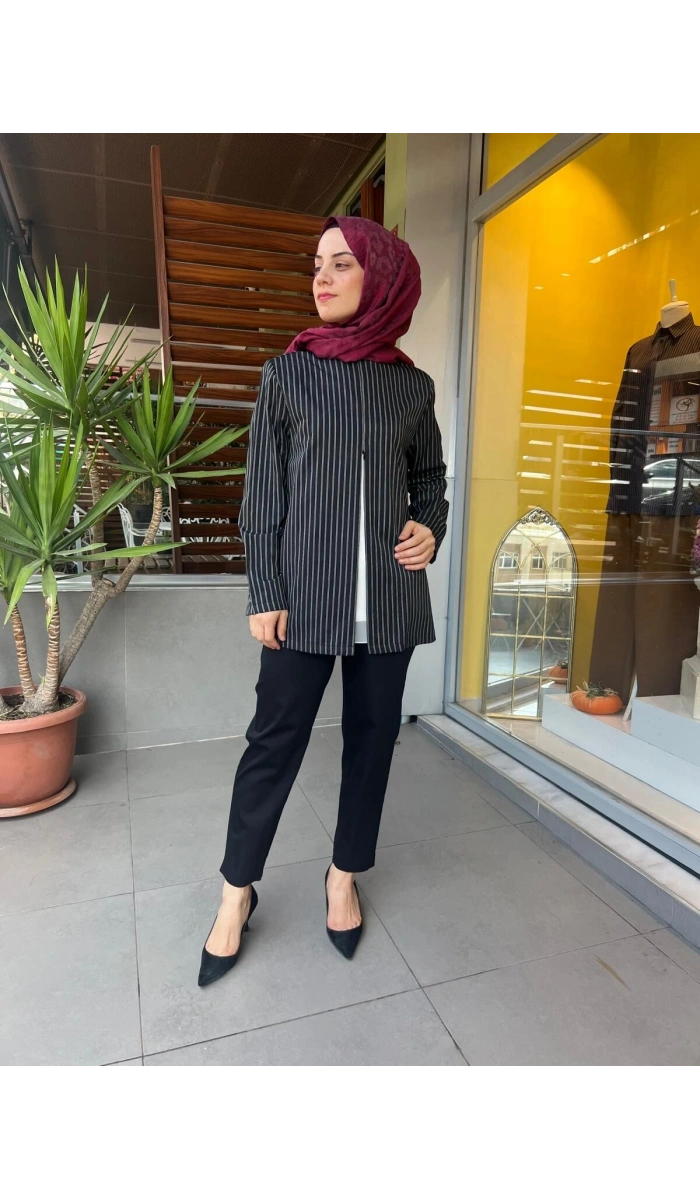 QooQ Çizgili Gömlek 26FW202
