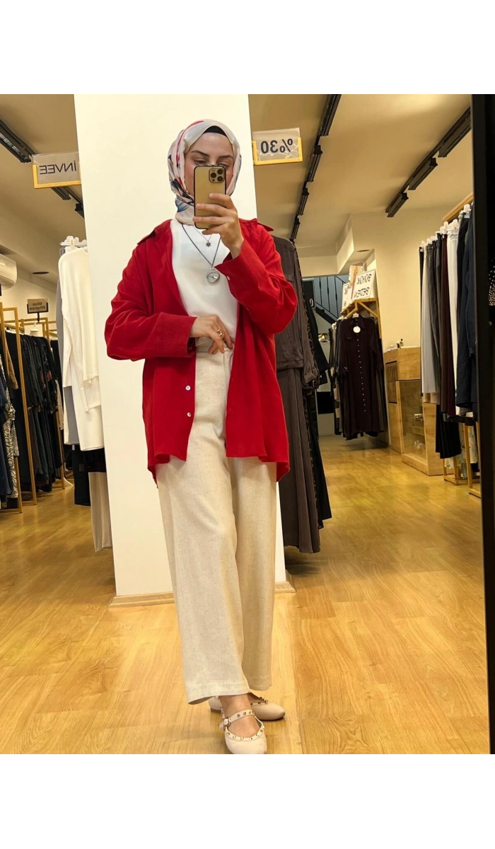 QooQ Lin Gömlek 26SS212