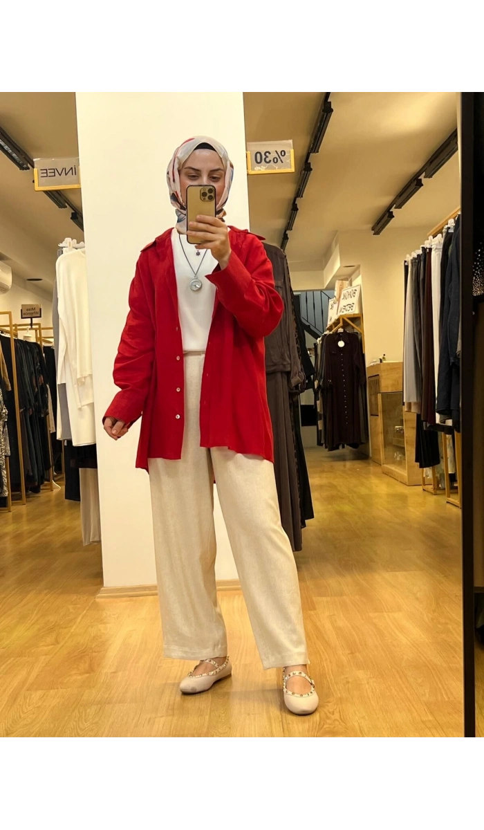 QooQ Lin Gömlek 26SS212