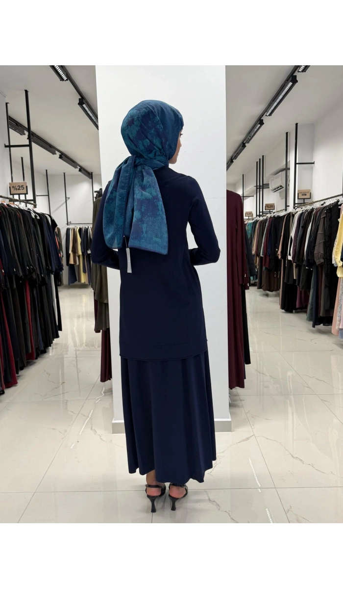Yuvarlak Yaka Basic Tunik Navy 3266009