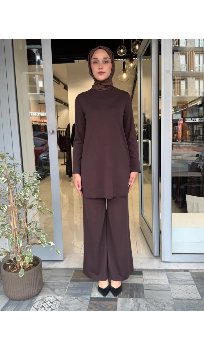 Yuvarlak Yaka Basic Tunik Cacao 3266009