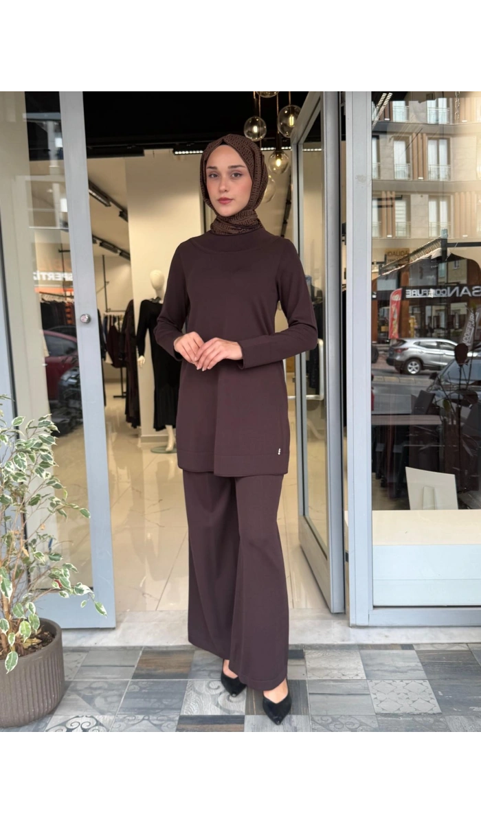 Yuvarlak Yaka Basic Tunik Cacao 3266009