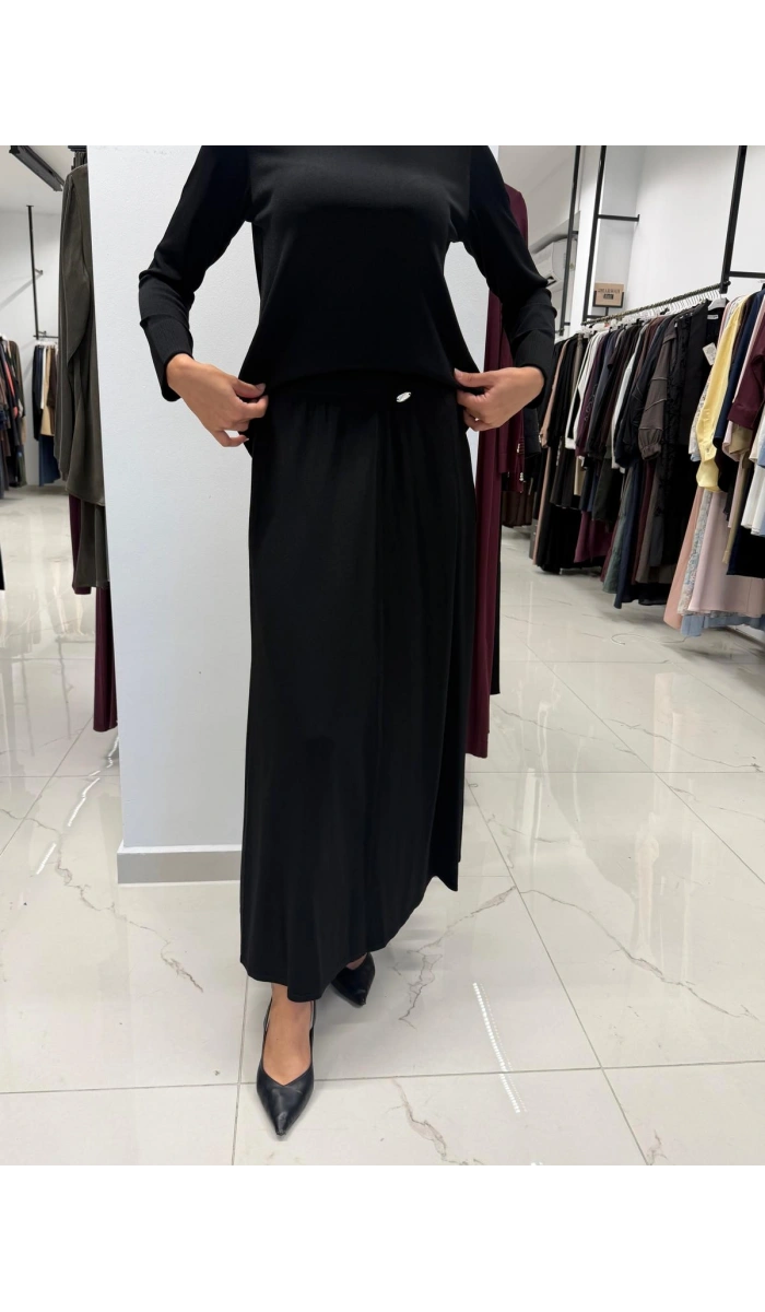 Yuvarlak Yaka Basic Tunik Black 3266009