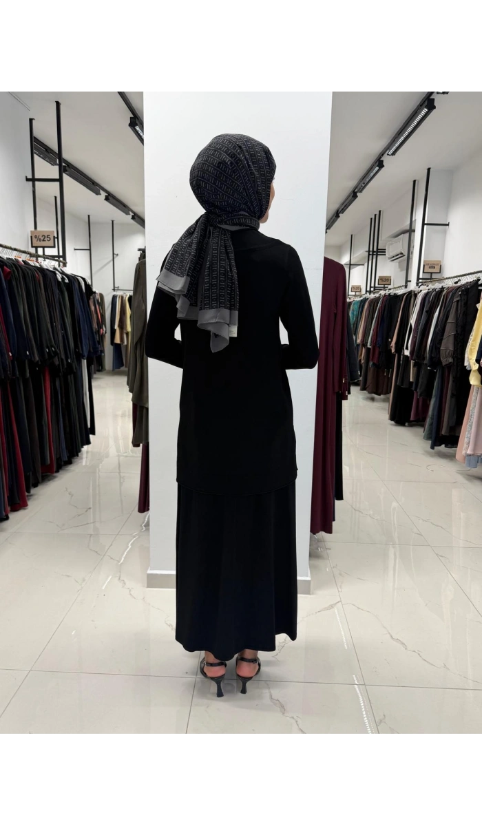 Yuvarlak Yaka Basic Tunik Black 3266009