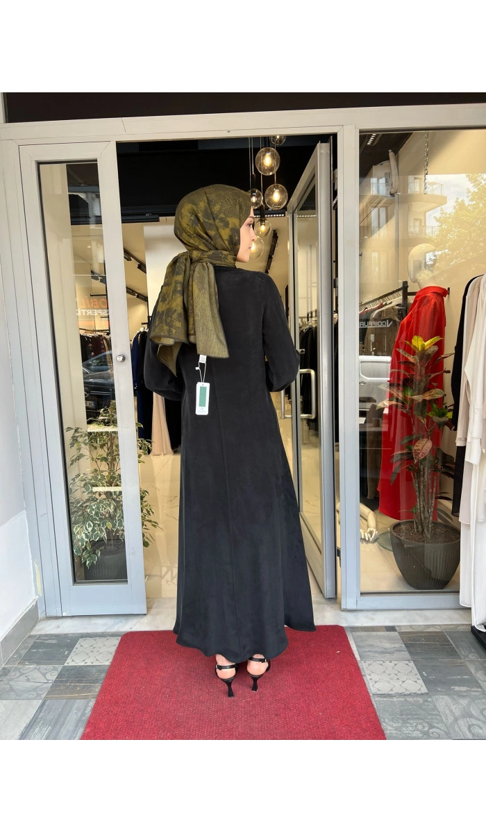 Yuvarlak Yaka Cupro Uzun Elbise 2264304