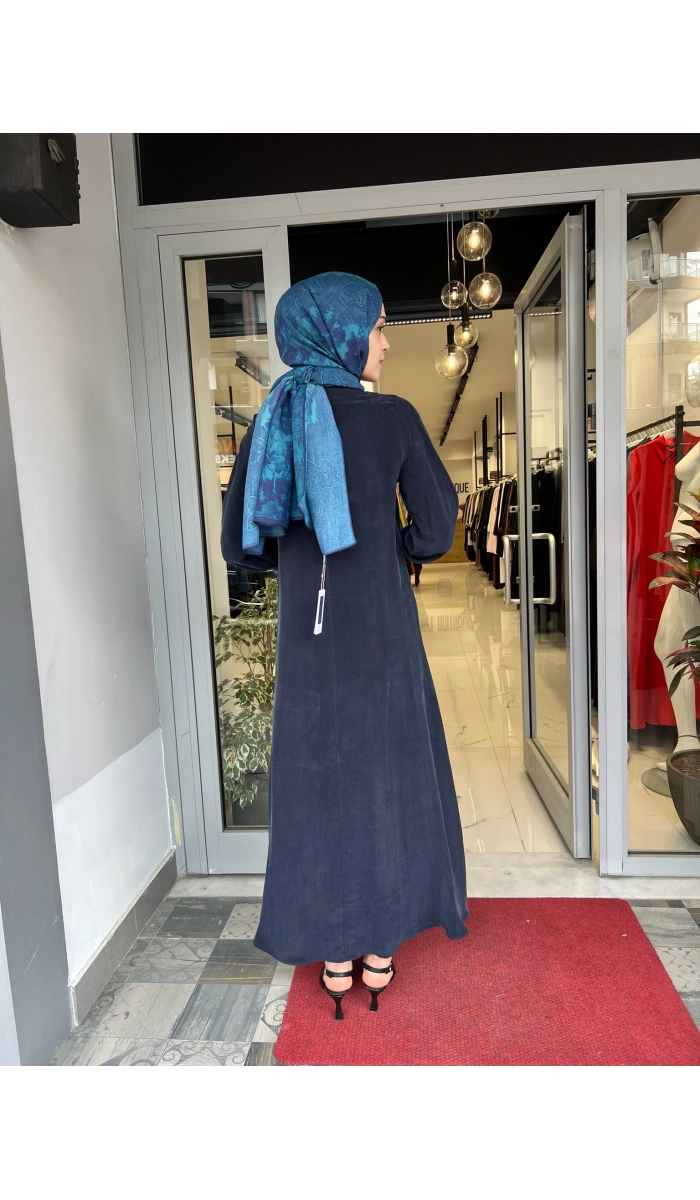 Yuvarlak Yaka Cupro Uzun Elbise 2264304
