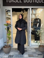 40536 Siyah Şişme Pardesü