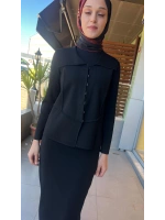 Yaka Detaylı Triko Şık Ceket T26Y-8204