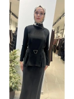 Kemerli Pile Detaylı Cupro Tunik T26Y-6003