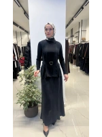 Kemerli Pile Detaylı Cupro Tunik T26Y-6003