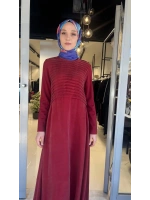 Pilise Detaylı Düz Renk Cupro Elbise T26Y-4011