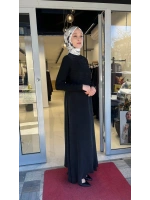 Pilise Detaylı Düz Renk Cupro Elbise T26Y-4011