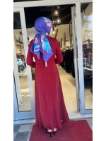 Pilise Detaylı Düz Renk Cupro Elbise T26Y-4011