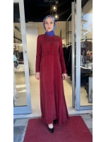 Pilise Detaylı Düz Renk Cupro Elbise T26Y-4011