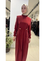 Aksesuar Detaylı Cupro Elbise T26Y-4014