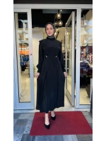 Aksesuar Detaylı Cupro Elbise T26Y-4014