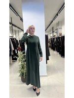 Pili Detaylı Düz Renk Elbise T26Y-4039