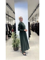 Pili Detaylı Düz Renk Elbise T26Y-4039