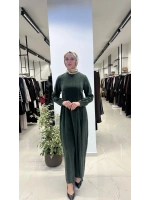 Pili Detaylı Düz Renk Elbise T26Y-4039