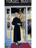 Kolları Cupro Triko Elbise T26Y-4016