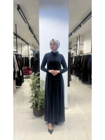 Gömlek Yaka Nakışlı Cupro Elbise T26Y-4025