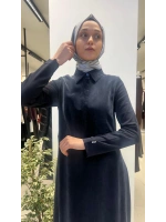 Gömlek Yaka Nakışlı Cupro Elbise T26Y-4025