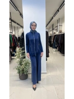 Fermuarlı Cupro Detaylı Triko Ceket T26Y-8203