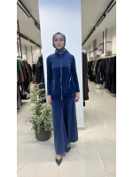 Fermuarlı Cupro Detaylı Triko Ceket T26Y-8203