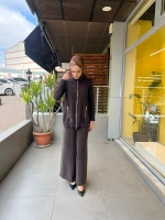 Fermuarlı Cupro Detaylı Triko Ceket T26Y-8203