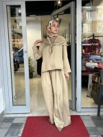 Evan Asetat Fularlı Bluz Pantolon TD26Y05000006