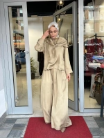 Evan Asetat Fularlı Bluz Pantolon TD26Y05000006