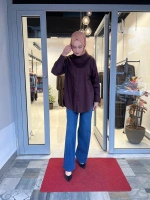Laura Serpme Taşlı Koton Gömlek TD-3627