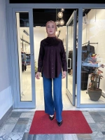 Laura Serpme Taşlı Koton Gömlek TD-3627