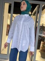 Samba Koton Straz Taşlı Gömlek TD-4772