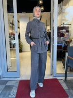 Prime Taşlanmış İpek Pantolonlu Takım TD-3699