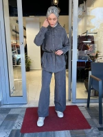 Prime Taşlanmış İpek Pantolonlu Takım TD-3699
