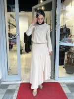 Asimetrik Pul Şeritli Tunik 26MY2136