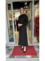 Gömlek Yaka İpek Keten Uzun Elbise 2264351