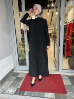 Yakasız Yırtmaç Detaylı Keten Ceket 2268285