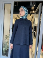 Önü Fermuarlı Keten Gömlek 2266255