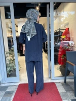 Prime Taşlanmış İpek Pantolonlu Takım TD-3699